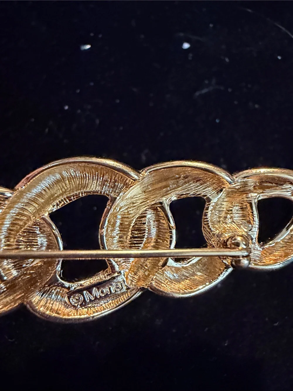 Monet Gold Chain Link Brooch - Women's Accessory